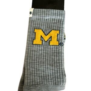 Gray Socks with Block M representing your University of Michigan Spirit